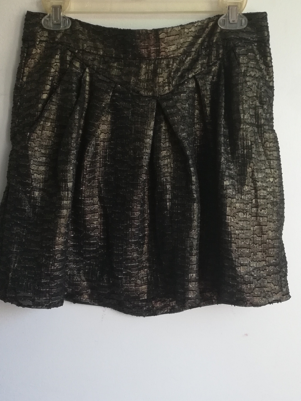 GAP Metallic Black Textured A-Line Skirt